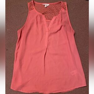 Candie's Women's Pink V Neck Sleeves Blouse Size M